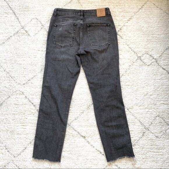 Anine Bing Kara Charcoal Ripped Knee Distressed Ankle Skinny Jeans Size 28 - Picture 9 of 14